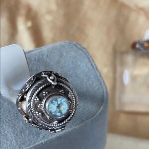 Elegant Silver and Blue Gemstone Ring